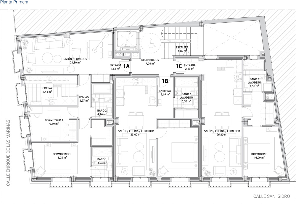 Planta Primera Enrique de las Marinas 43. Viviendas en régimen de cooperativa. Información y Venta: 626 842 176